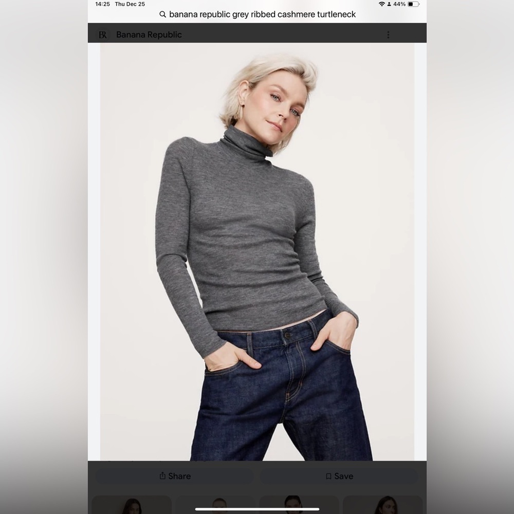 Final Price- No Offers! Banana Republic Cashmere Gray Turtleneck Sweater